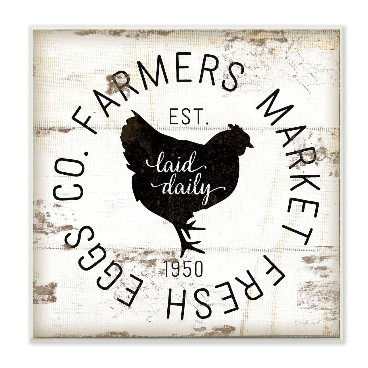Stupell Industries Fresh Egg Co Vintage Sign, 12" x 12"